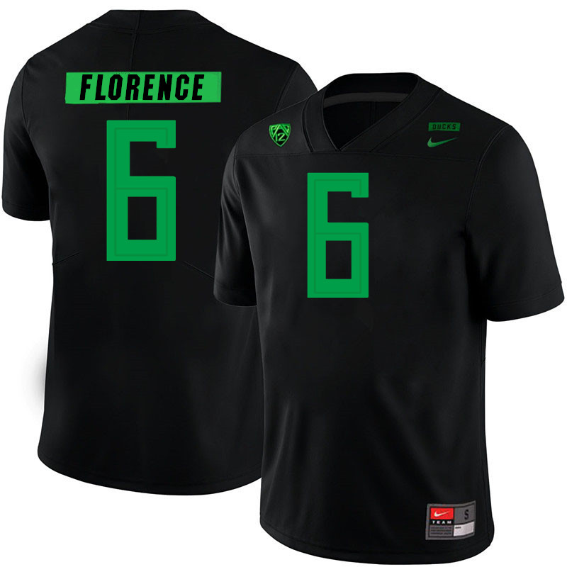Men #6 Jahlil Florence Oregon Ducks College Football Jerseys Stitched Sale-Black